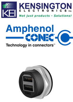 Conec's IP67 USB 2.0 Dual Port connector